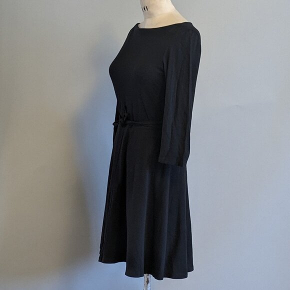 Black Jersey Skater Dress 3/4 Sleeve Size Small - Uniqlo - Picture 3 of 6